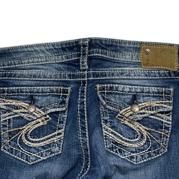 Silver Jeans Pioneer Jean Women 29x31 Distressed Straight Stretch Mid Wash Denim - Picture 6 of 8